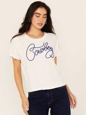 ARIAT WOMEN'S COWBOY EMBROIDERED SHORT SLEEVE TEE